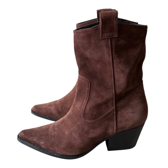 STAUD June Brown Suede Boots 37 - Picture 3 of 9